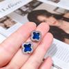 Yanbai Bunte vierblättrige Klee-Funkelnde Ohrstecker - Elegante, Einfache Ohrring-Accessoires für Frauen