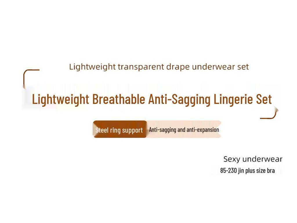 European & American Plus Size Mesh Lingerie Set: Anti-Sagging, Large Cup for Women