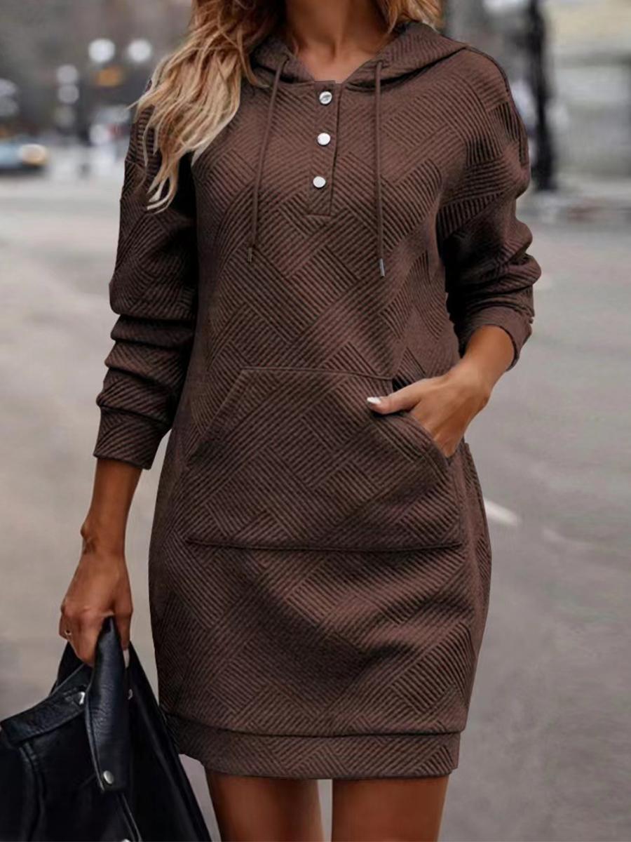 

Женская толстовка с капюшоном, повседневный модный клетчатый топ средней длины XXL кофейный