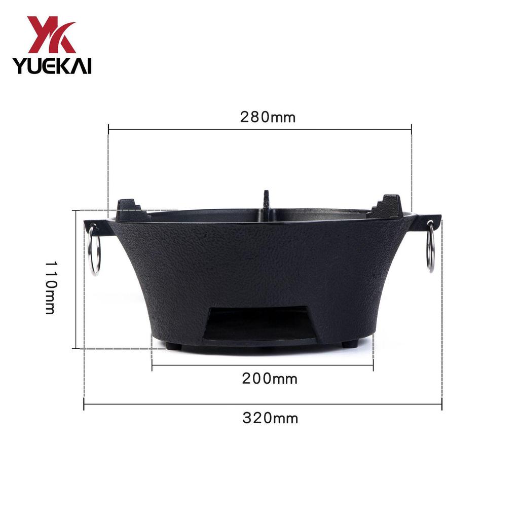 Cast Iron Charcoal Stove: Portable Tea-Boiling & BBQ Grill, Japanese-Style for Camping and Household Use.