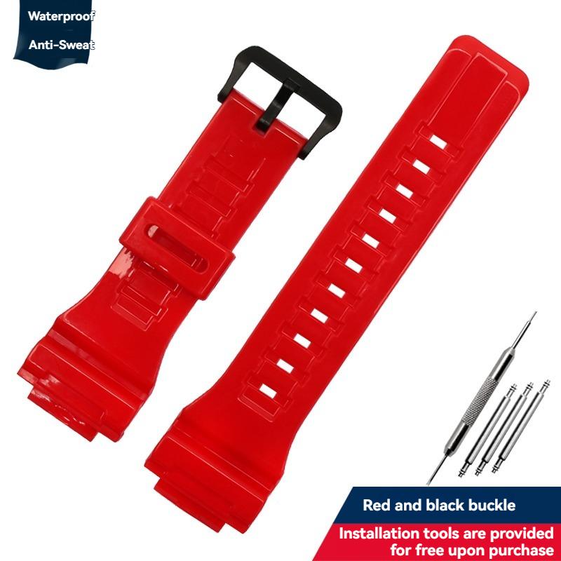 

Silicone Resin Watchband for Casio AQ-S810w 800 W-735H TRT-110H AEQ-110w AE-1000W W-735H SGW-300H MRW-200H F-180WH Strap 18mm 18mm червоний колір чорний