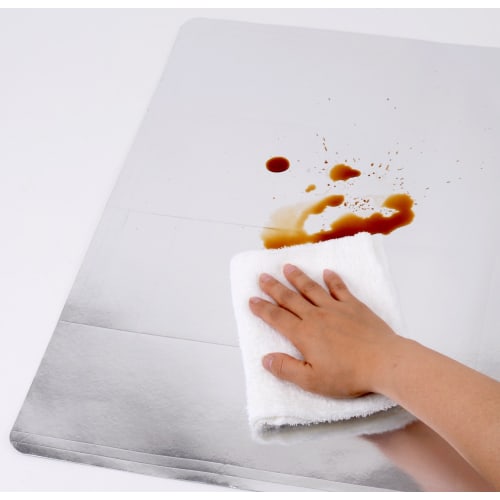 Alphamic Gas Stove Underlay, Thick Aluminum, Silver, Approx. 75cm Wide X 55cm Deep, Double-Sided Aluminum Foil, for Sink Storage Shelves, Pack of 2