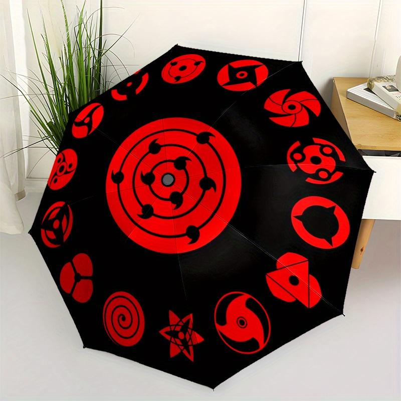 

Red Sharingan Symbol Sticker Pack Anime Inspired Designs Umbrella, Portable 3 Fold Compact Umbrella for Men & Women,S71