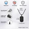 Trendy Dull Polish Dog Tag Necklace for Men,Waterproof Stainless Steel Square Pendant Necklace,Male Military Jewelry Gift