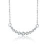 Curved smile pendant necklace, set with zircon stones