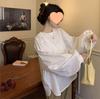 2024 Women's French Lantern Sleeve Shirt - Autumn Design, Loose, Age-Reducing, Versatile Round Neck Bubble Long Sleeve Top