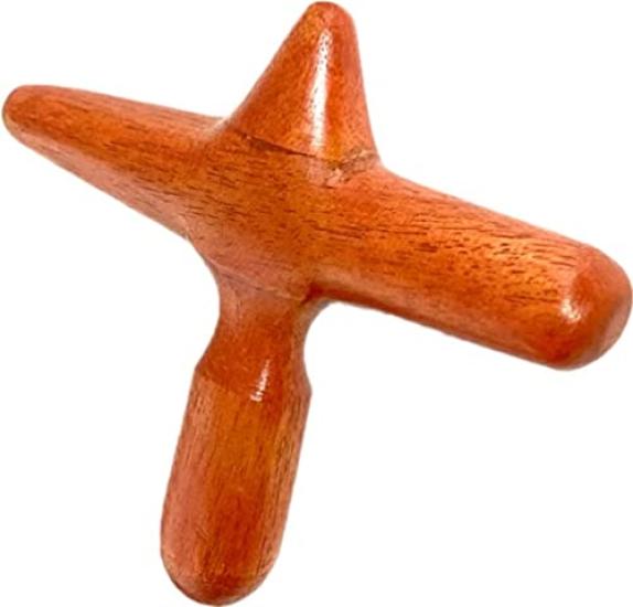 INTHANON Akupressurstab aus Holz Massagestab für Fuß und (Kreuzförmig) Massage, Reflexzonenmassage, Selbstmassage
