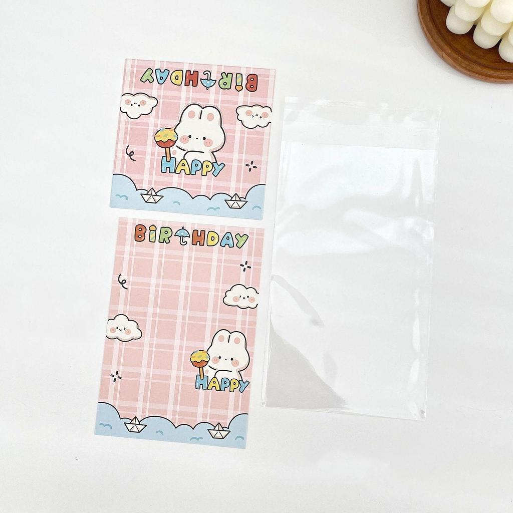 5 Set Korean Cute Animal Party Card Head Card Back Opp Bag  Star 3 Inch Photo Card DIY Packing Material Kawaii Gift Packaging