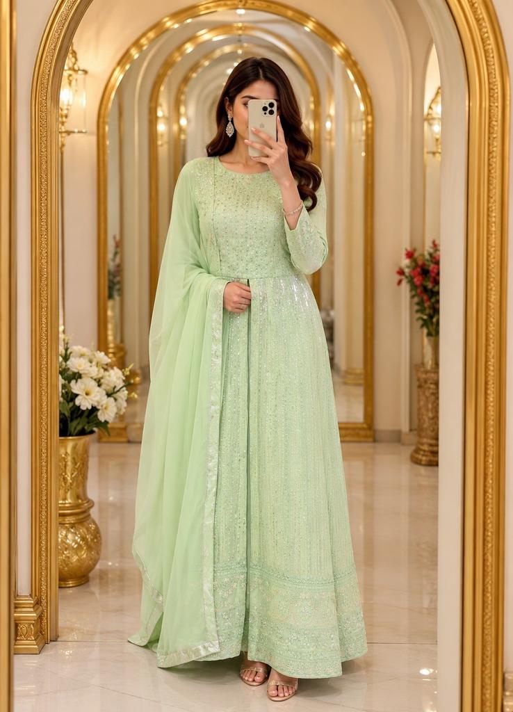 Party Wear Desigenr Beautiful Gown Dress Indian Bollywood Ethnic Salwar Suit