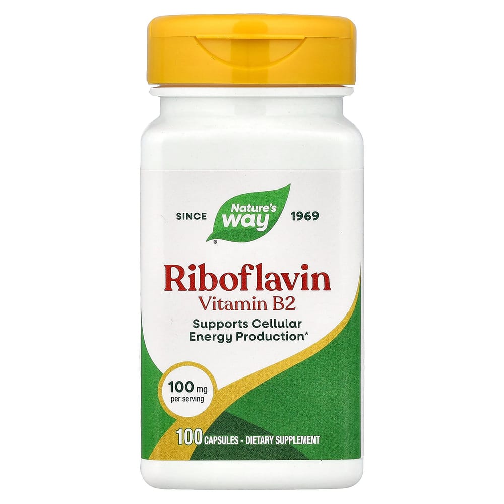 Nature's Way Riboflavin Vitamin B2 100mg Capsules, 100 Count
