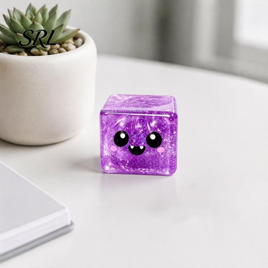 Halloween Stress Cube Ghost Sensory Toy, Anxiety Relief Squeeze Toy Slow Rising Glitter Pinch for Kids Adults
