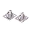 2Pcs Universal Square Eye Plate With Round Ring Stainless Steel Ship Bolt Seat Fixing Buckle Marine Sunshade Sail Accessories