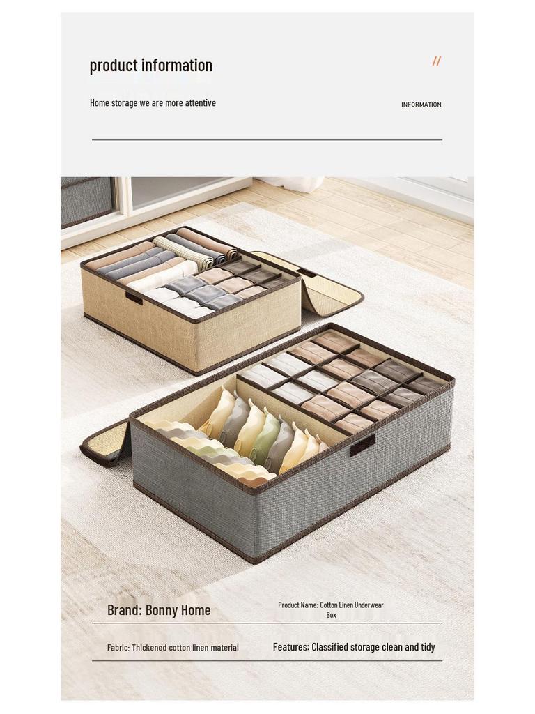 Multi-Compartment Drawer Organizer for Underwear and Socks