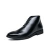 Masculino De Couro Men Perforated Detail Lace-up Front Dress Boots Business Office Dress Shoes Platform Boots Work Shoe Sapato