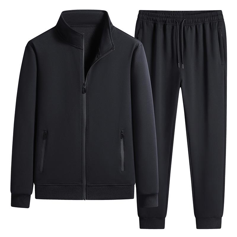 Men's Cotton Stand-up Collar Tracksuit: Spring/Autumn Hoodie & Pants Set for Sports and Casual Wear