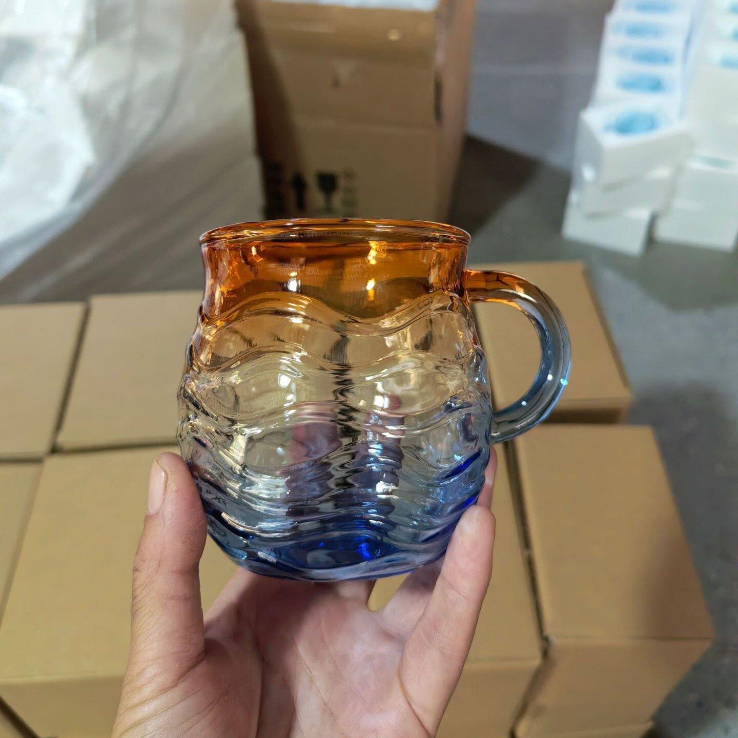 Sea Glass Sunset Mug Glass sunset Cup High borosilicate Glass cup Coffee Cup