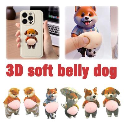 Niedlicher 3D-Welpenaufkleber, knautschbar, Shiba Inu, Handyhüllen-Dekoration, ideal als Mitgebsel für Kindergeburtstage und Feste