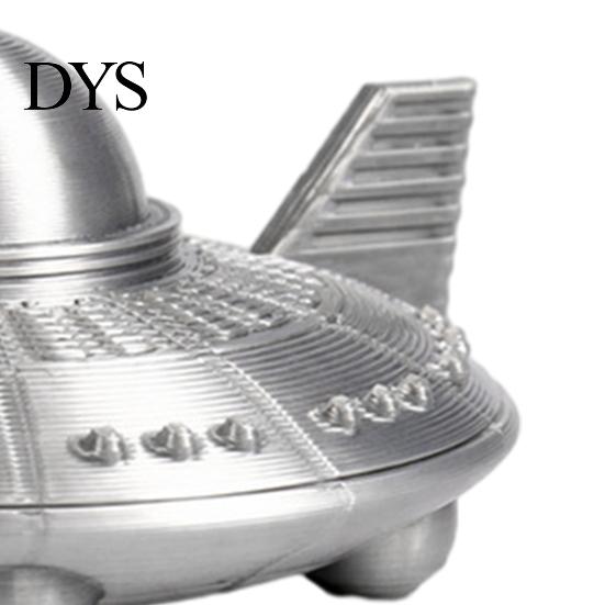 Compact Desktop Space Decor 3D Printed UFO Model Figurine, Sci-Fi Spacecraft Decor, One-Piece Craft with Clear Texture, Mini Ornament for Desk Display