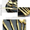 Gold Flatware Dinnerware Set Luxury Cutlery 18/10 Steel Sets Quality Tableware Knives Forks Spoons Teaspoons Cakefork Dining Dinner Set
