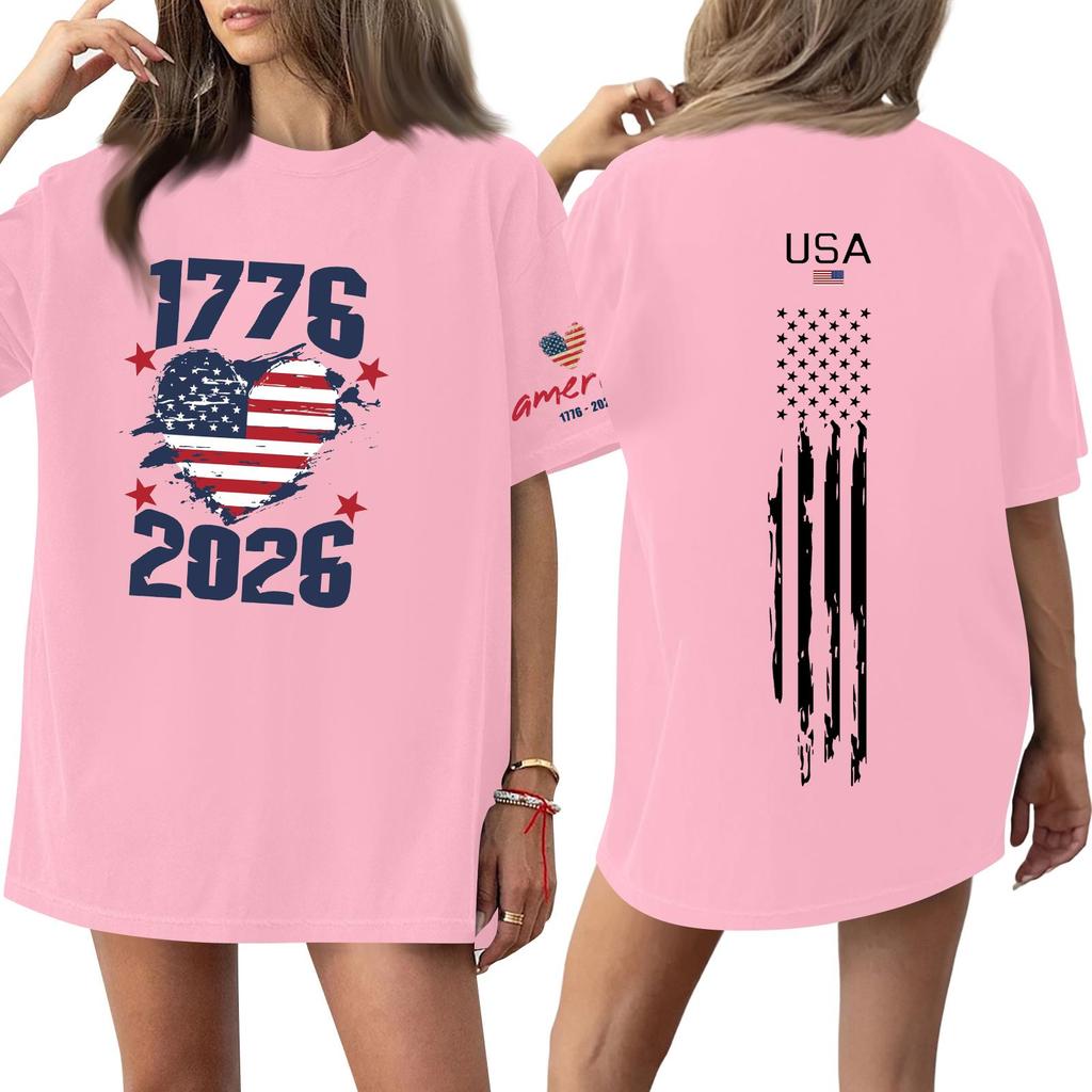 Damen Lässiges Mode Rundhals Lässiger Print Kurzarm T-Shirt Top