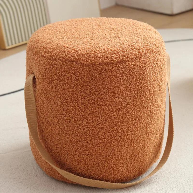 Creative Cloud Makeup Bench Lamb Fleece Dressing Stool Makeup Chairs Cute Vanity Chair Light Luxury Home