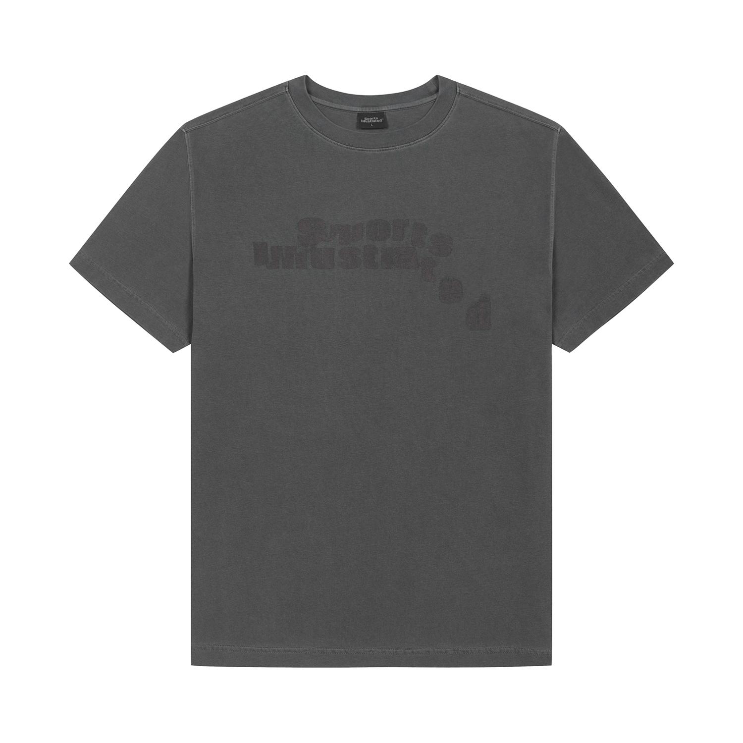 Sports Illustrated Pigment Curved Logo Round T-Shirt (Dark Grey) S
