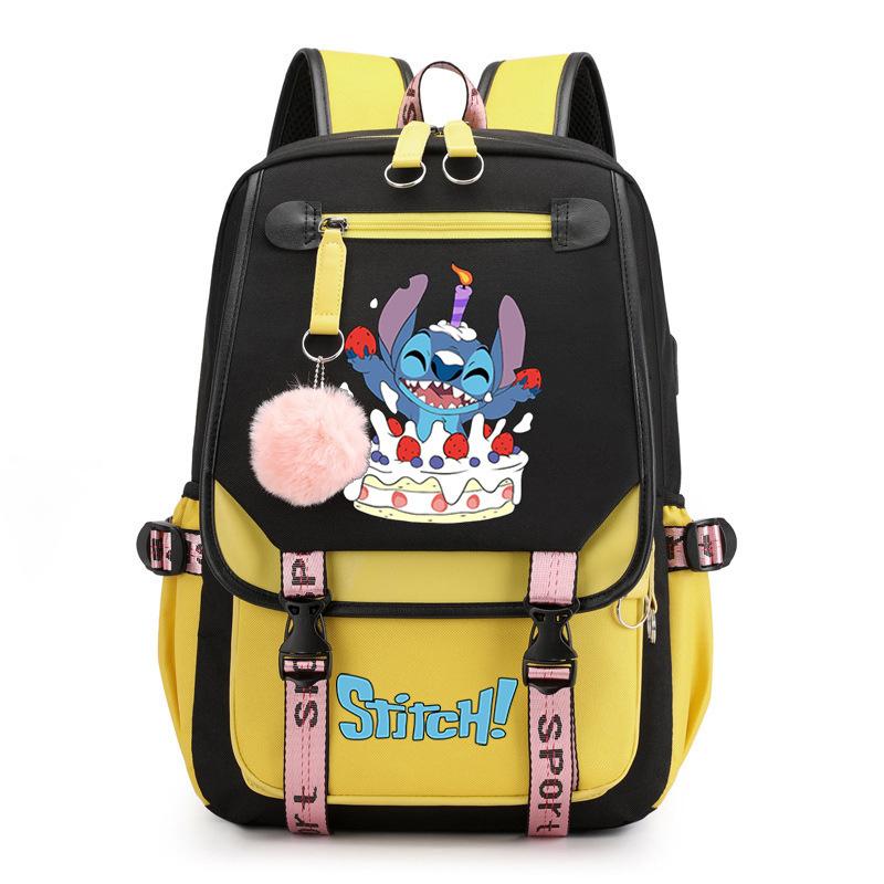 Cute Cartoon Printed Schoolbag Junior High School Student High School Student With Usb Multi-Function Student Schoolbag