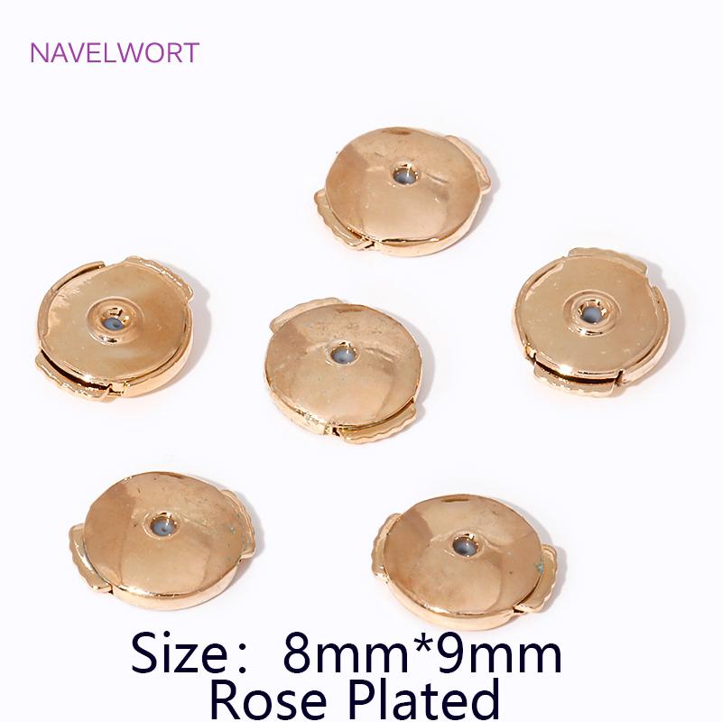 4/8PCS 18K Gold Plated Brass Round Earring Back Stopper,Accessories For Earrings,For Jewelry Making Supplies DIY Earring Making