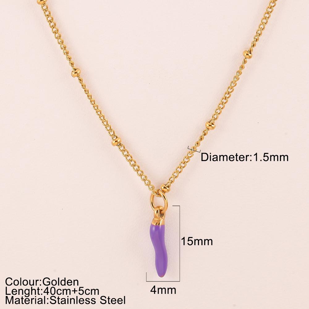 Dámský náhrdelník s přívěskem zlatý řetízek vysoce kvalitní řetízek přívěsky chilli dámská móda nerezová ocel Zirkon dárek trend 2025