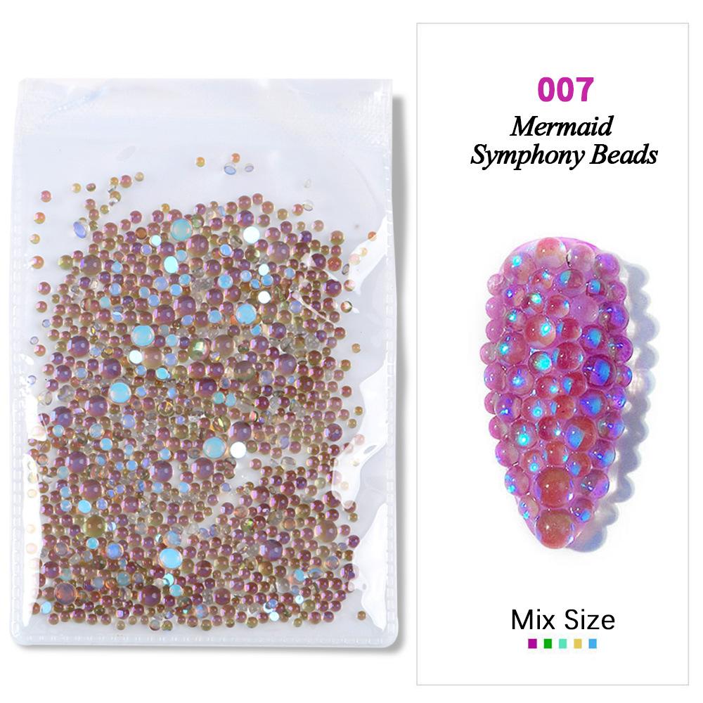 Symphony Nail Art Mermaid Glass Bead Aurora Candy Color Nail Art Trinket Diy Nail Art Nail Drill