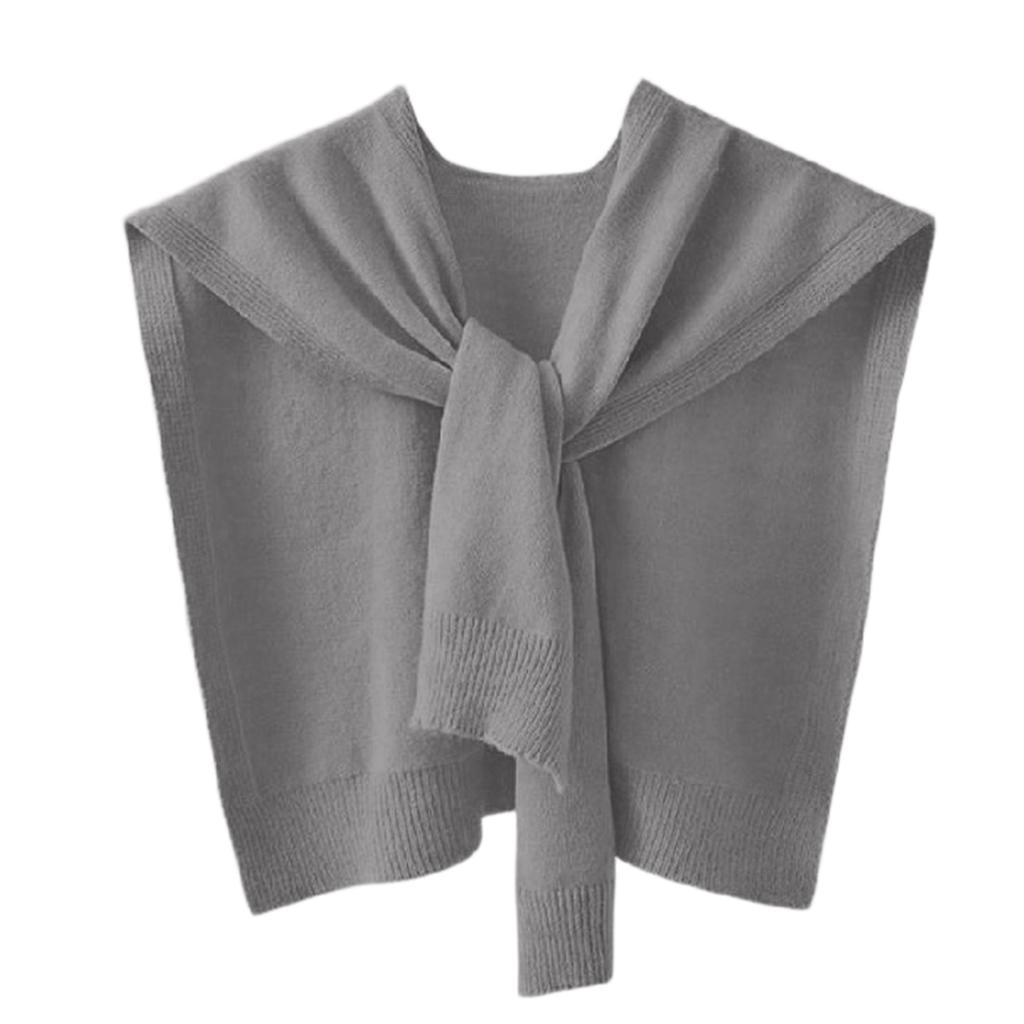 Ladies' Fashionable Solid Color Western-style Knitted Outer Shawl