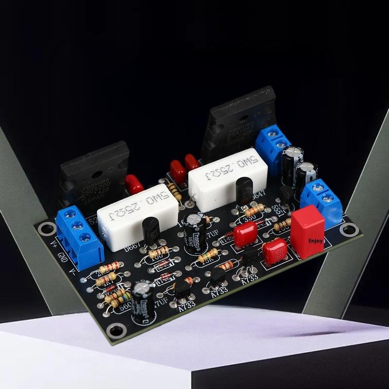 1/2/3Pcs New 2SC5200+2SA1943 Tube 100W High Power Mono Audio Amplifier Board Speaker Protect Relay