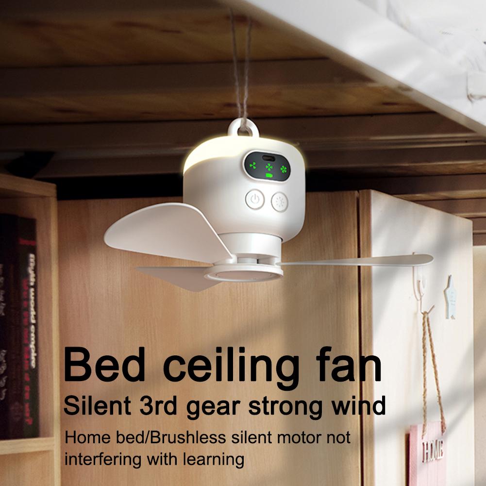 Rechargeable Camping Ceiling Fan with Light Portable Camping Fan with Remote Control 3 Wind Speed for Summer Household Outdoor