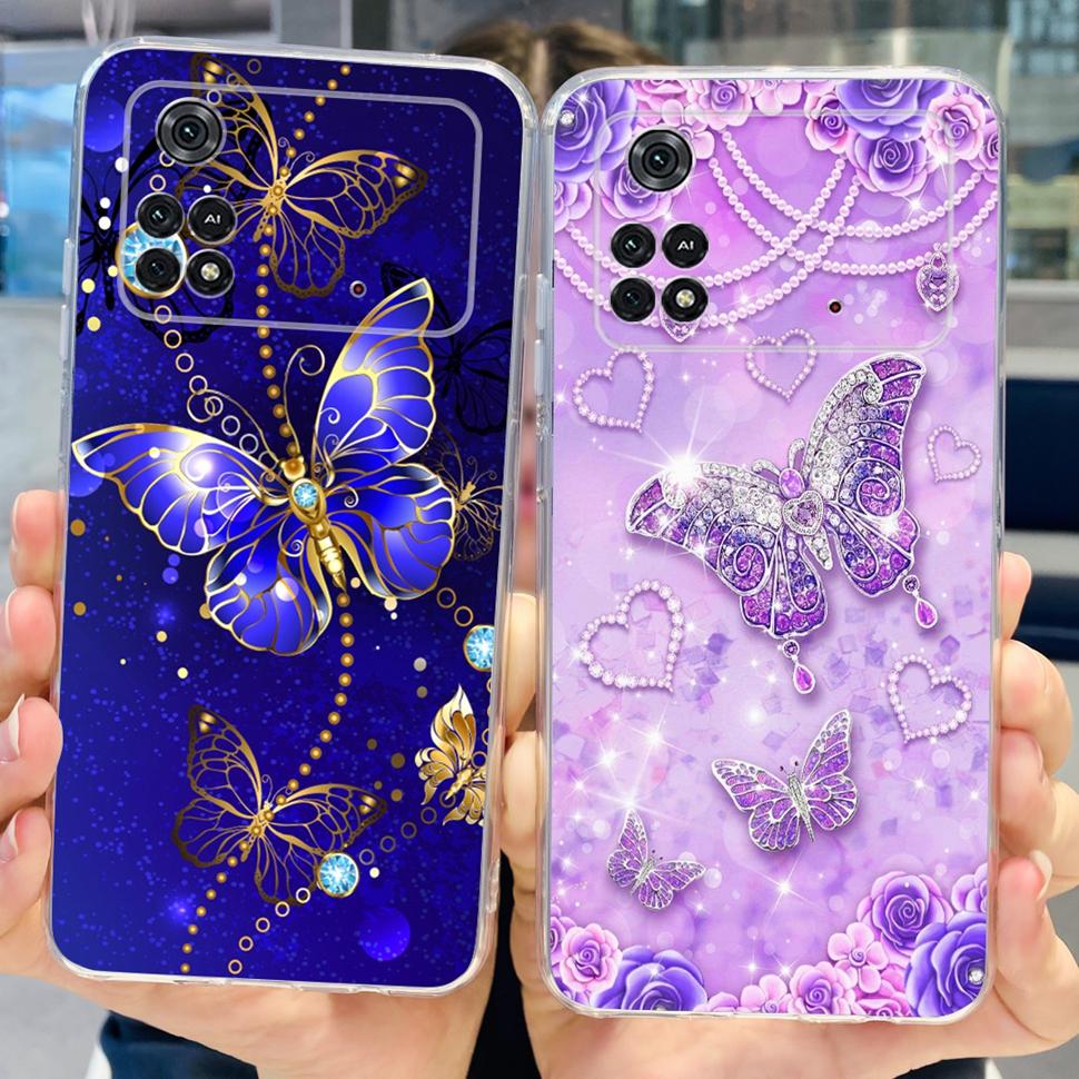 Beautiful Butterfly For Xiaomi Poco M4 Pro Case Silicone Soft Fundas Phone Back Cover For Xiaomi Poco M4 PocoM4 Pro 4G 5G Bumper