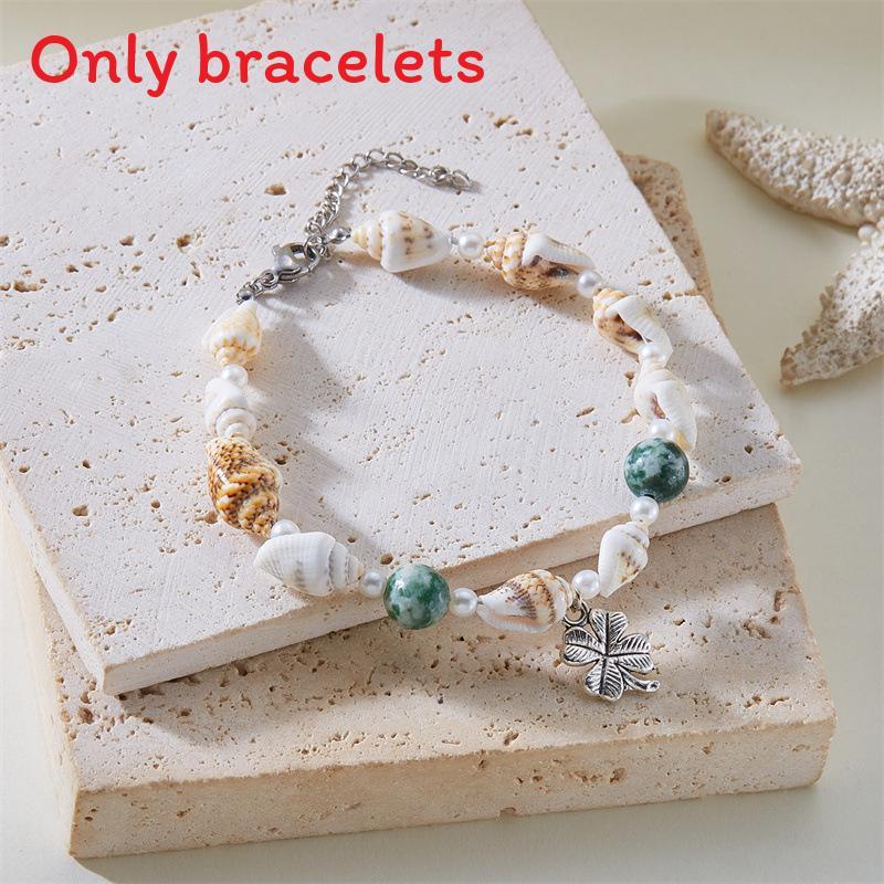 Shell Fish Tail Pendant Bracelets For Beachwear And Casual Wear
