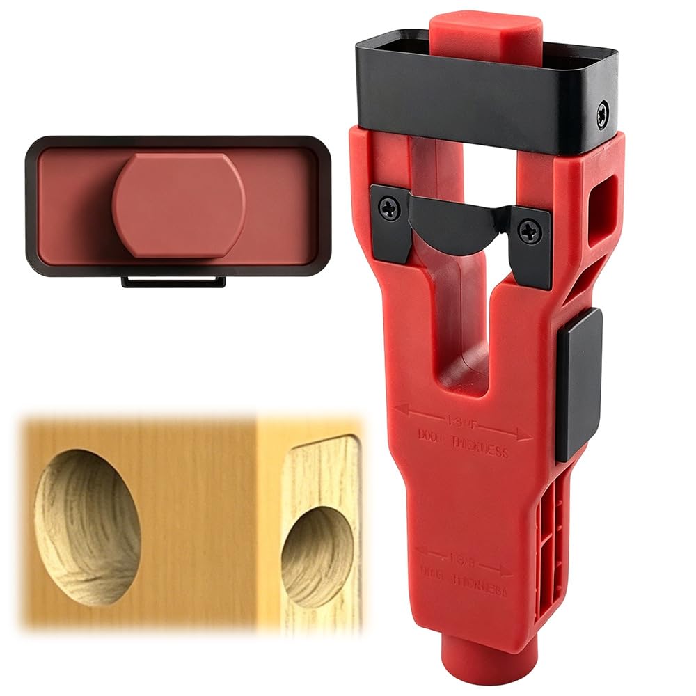 Door Latch Mortise Tool, Professional Door Lock Installation Kit, Precise Flush Mount Cutting Tool, Heavy-Duty Door Latch Template for 1-3/8" & 1-3/4"