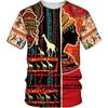 Summer loose plus size T-shirt African ethnic style trend 3D printed short sleeved men's fashionable short sleeved T-shirt European and American