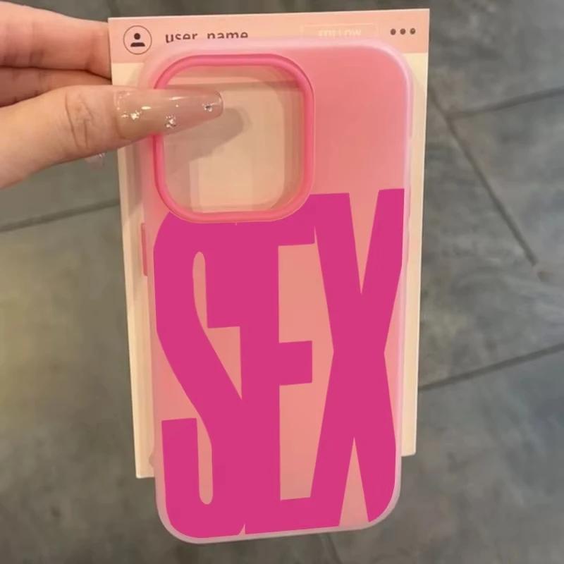 Stylish English Letter Jelly Frosted Phone Case For iPhone 17 AIR 16 15 14 13 12 11 PRO MAX PLUS Y2K Silicone Shockproof Cover
