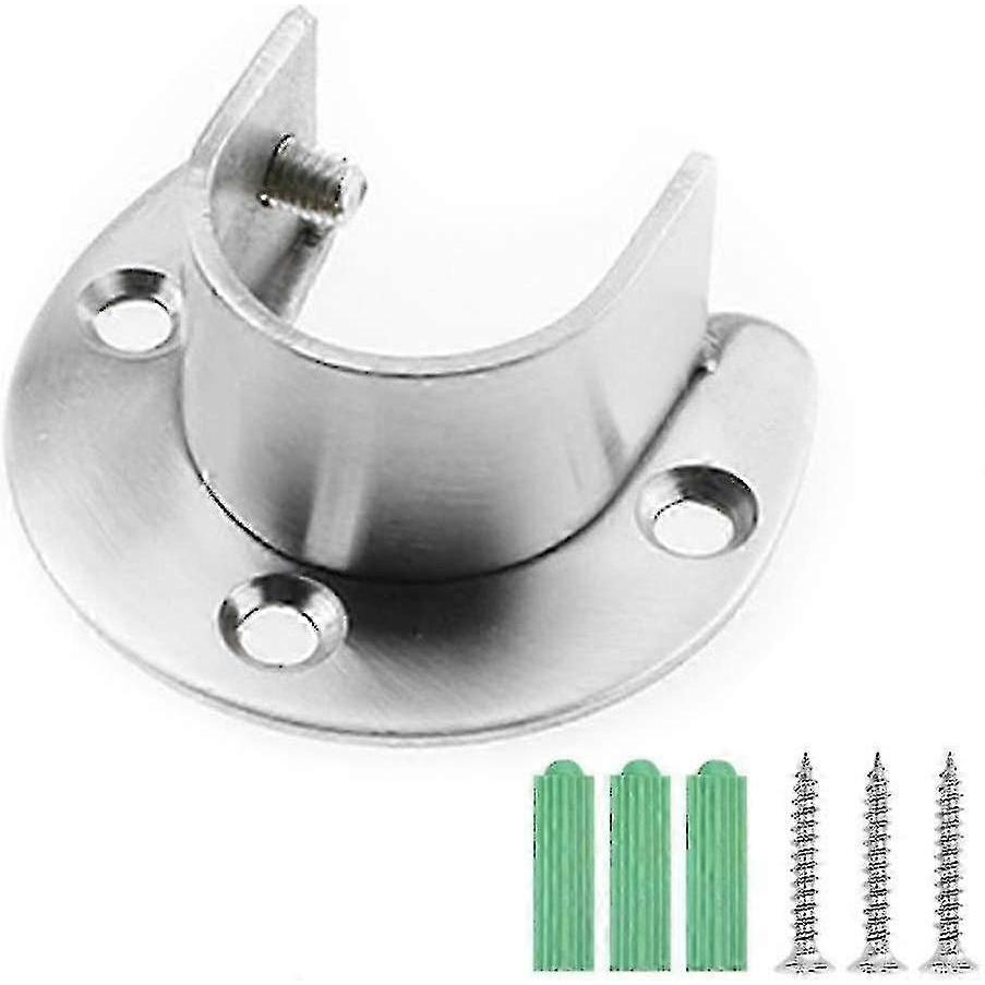 Stainless curtain-rod bracket single set, screws included