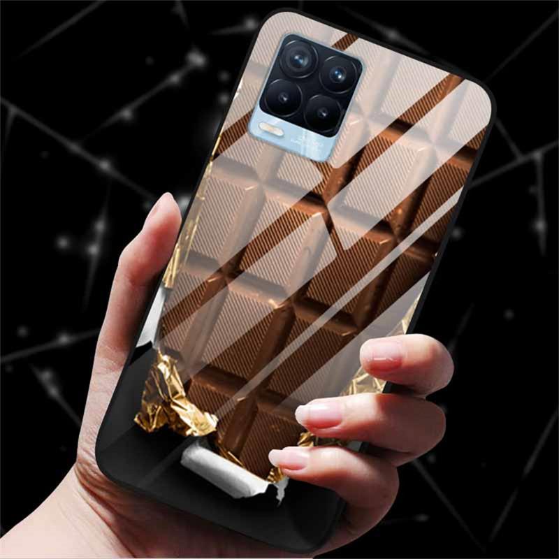 For Realme 8 Case Tempered Glass Hard Back Cover Case For Realme 8 5G 8i Realme 8 Pro Phone Case Cover Realme8 Pro Soft Bumper