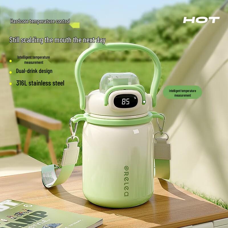 RELEA Mishu 900ml Large Capacity Insulated Tumbler with Straw and Tea Infuser