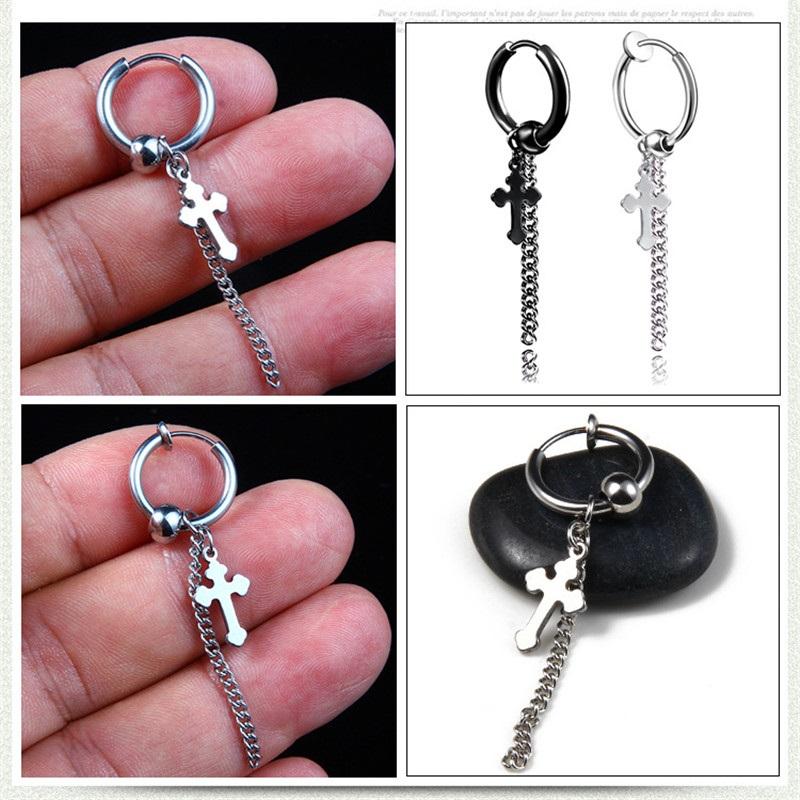 New Arrival Stainless Steel Stud Earrings Cross Star Scorpion Tassel For Women Men Fashion Hip Hop Ear Jewelry Gifts