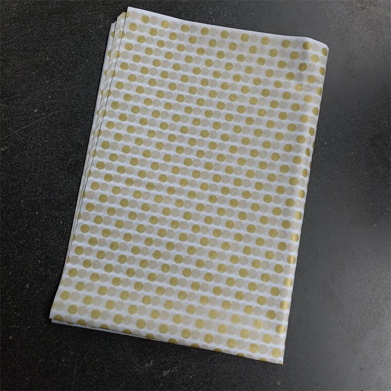 20pcs 50*35cm Tissue Paper Golden Star Polka Dot Wave Print DIY Craft Flowers Gifts Packing Paper Wedding Party Decorative Paper