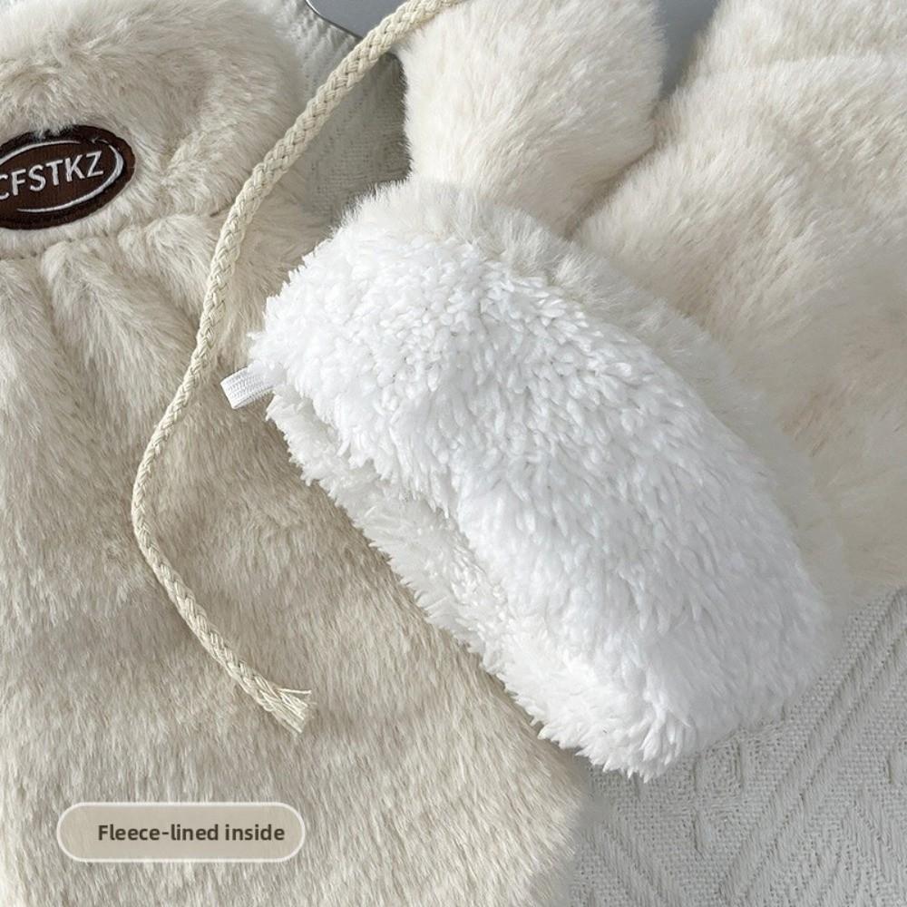 New Soft Winter Warm Gloves Warm Fleece Driving Mittens Full Finger Hanging Neck Gloves Autumn and Winter