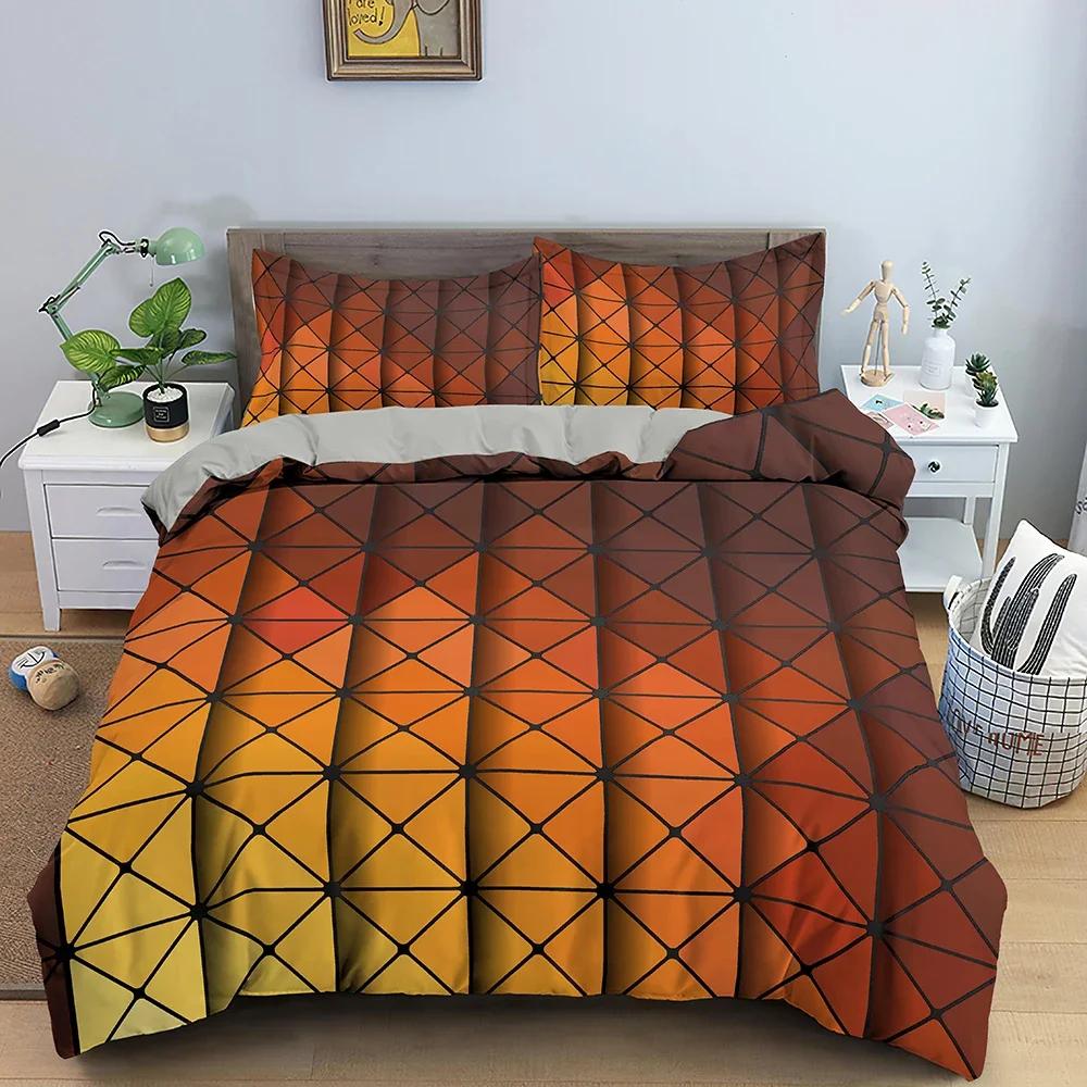 Geometrisch bedruckt Bunt gestreift Bequem Bettdeckenbezug Kissenbezug Bettwäscheset Kinder Schlafzimmer Dekoration Heimtextil