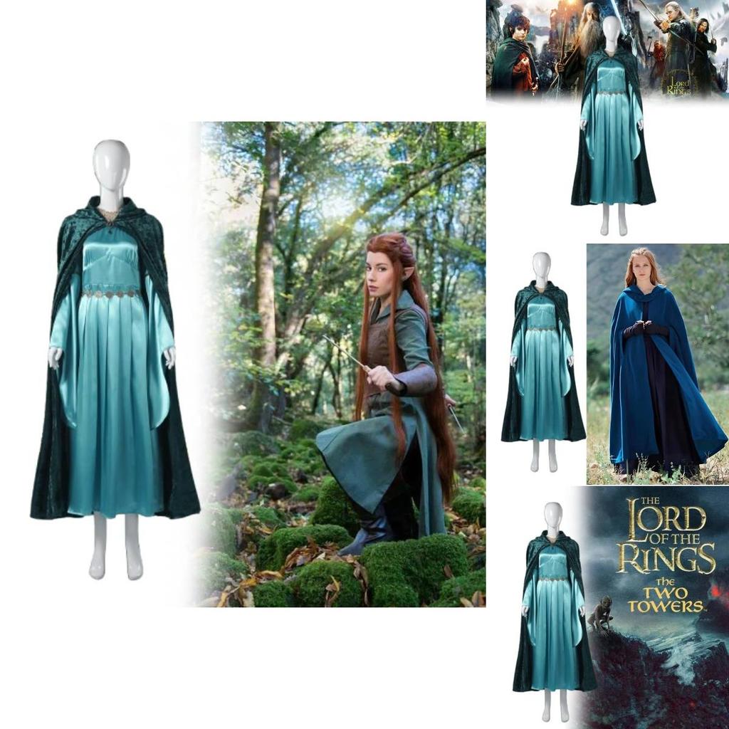 Exquisite Blue Cosplay Dress Set For Elven Princesses Perfect For Fantasy Themed Events And Celebrations