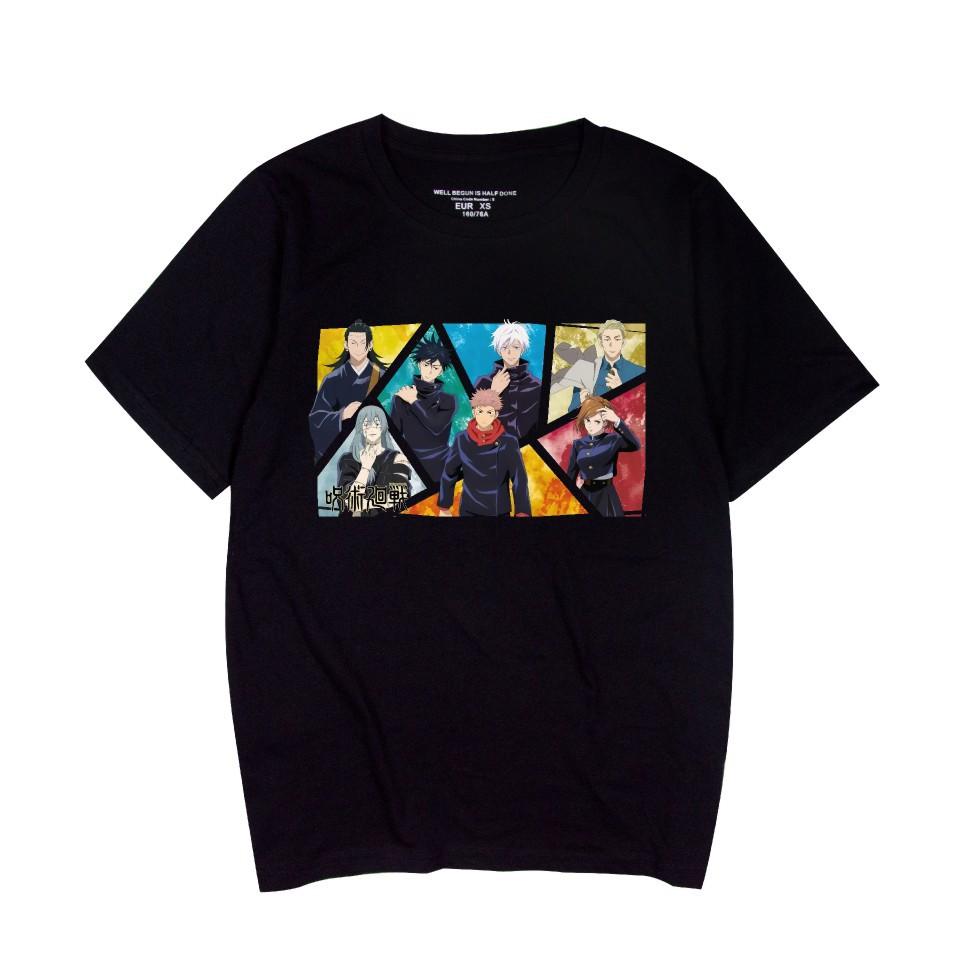 

Jujutsu Kaisen Anime Women Men s T-shirts Graphic Shirt Cartoon Printed O-Neck Short Sleeves Fashion Streetwear XS чёрный