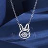 925 Sterling Silver Beating Heart Rabbit Necklace for Women - Zodiac Theme, Cool New Year Style, Cute Lively Clavicle Chain