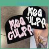 Knit Hat Men Women Winter Letter Pattern Warm For Casual Wear