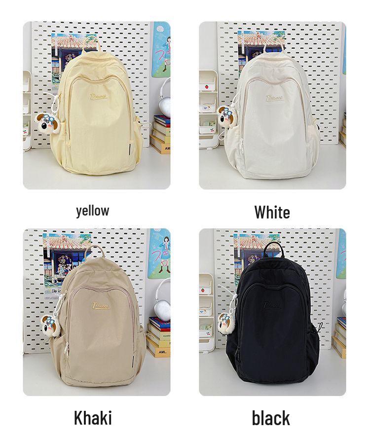 Korean Style Lightweight Backpack - Versatile Solid Color for Students and Women